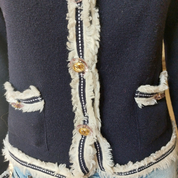 Luisa Spagnoli 100% Virgin Wool Knit Jacket - Picture 3 of 14